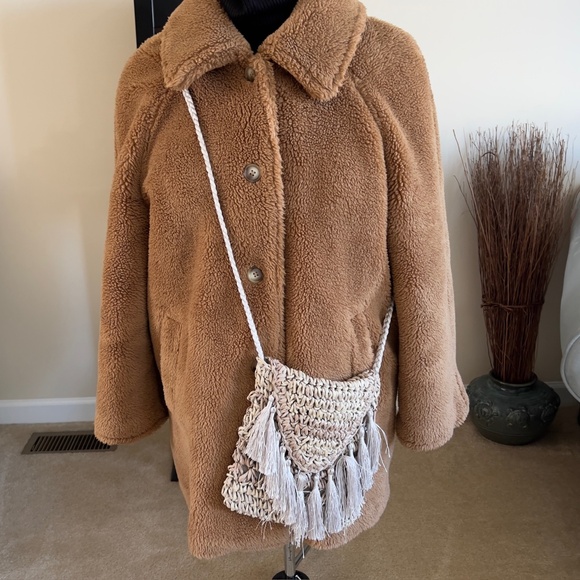 Cappelli Straworld Beige Woven Fringe Crossbody Purse - Picture 11 of 14